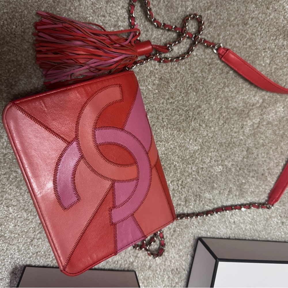 Chanel Asia Exclusive Red and Pink Designer Cross Body Bag
